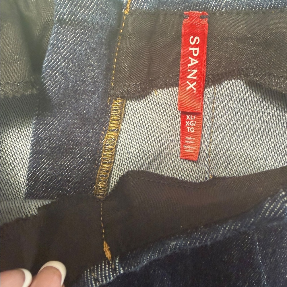 SPANX Dark Blue Denim Midi Dress - Picture 6 of 10